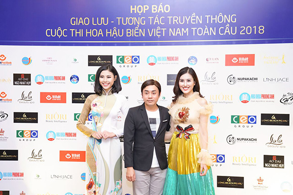 Hai mỹ nhân Đào Hà và Á hoàng trang sức Thanh Hà đẹp mê  hoặc ánh nhìn trong họp báo Hoa hậu biển 2018