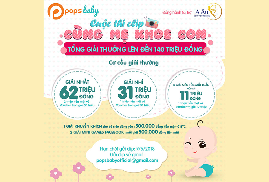 Lần đầu tiên POPS Baby tổ chức cuộc thi ‘Cùng mẹ khoe con’