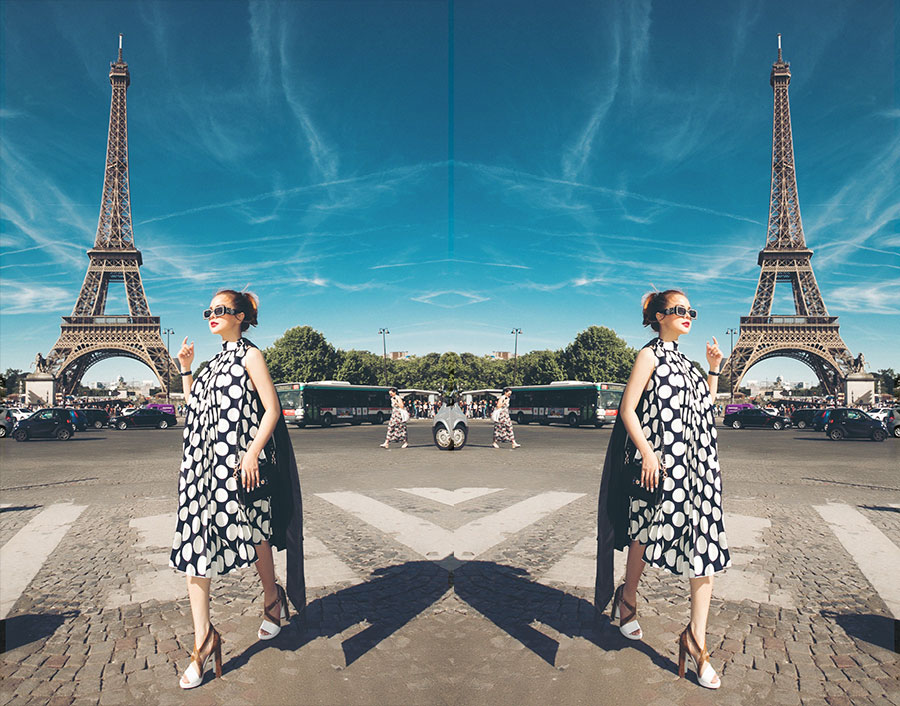 Hoa hậu Ruby Anh Phạm thần tượng thời trang trước tháp Eiffel